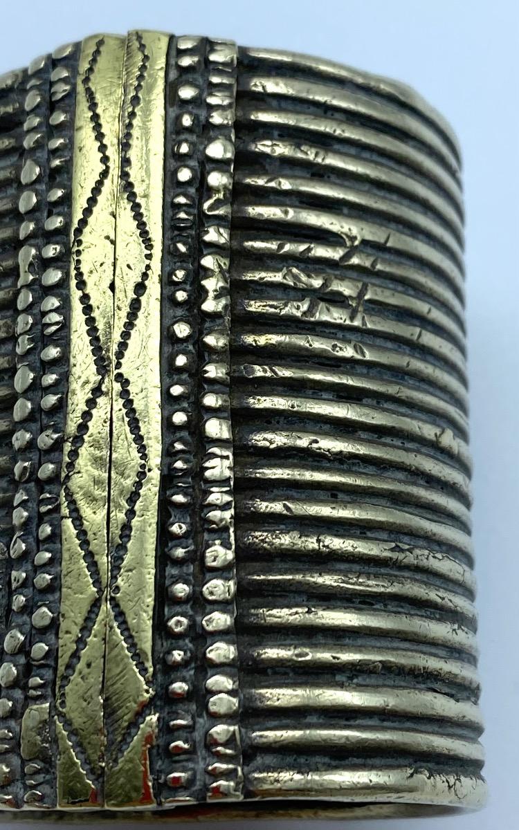 Harar Ethiopia Oromo ethnic coin silver and gilded sleef bracelet 