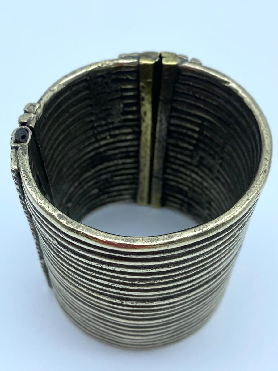 Harar Ethiopia Oromo ethnic coin silver and gilded sleef bracelet 