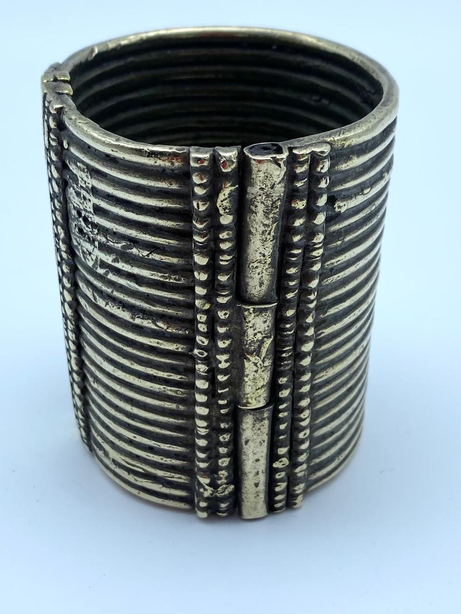 Harar Ethiopia Oromo ethnic coin silver and gilded sleef bracelet 