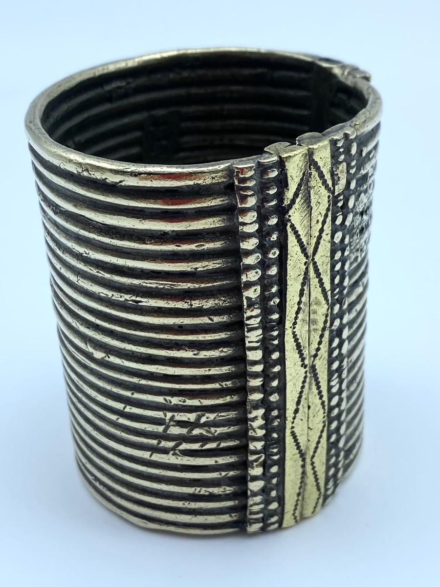 Harar Ethiopia Oromo ethnic coin silver and gilded sleef bracelet 