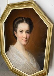 Heinrich Siebert sr 1866 rare pair of pastel portrait paintings 