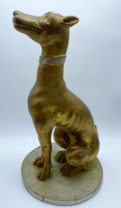 Italian giltwood carved statue of a greyhound or whippet 
