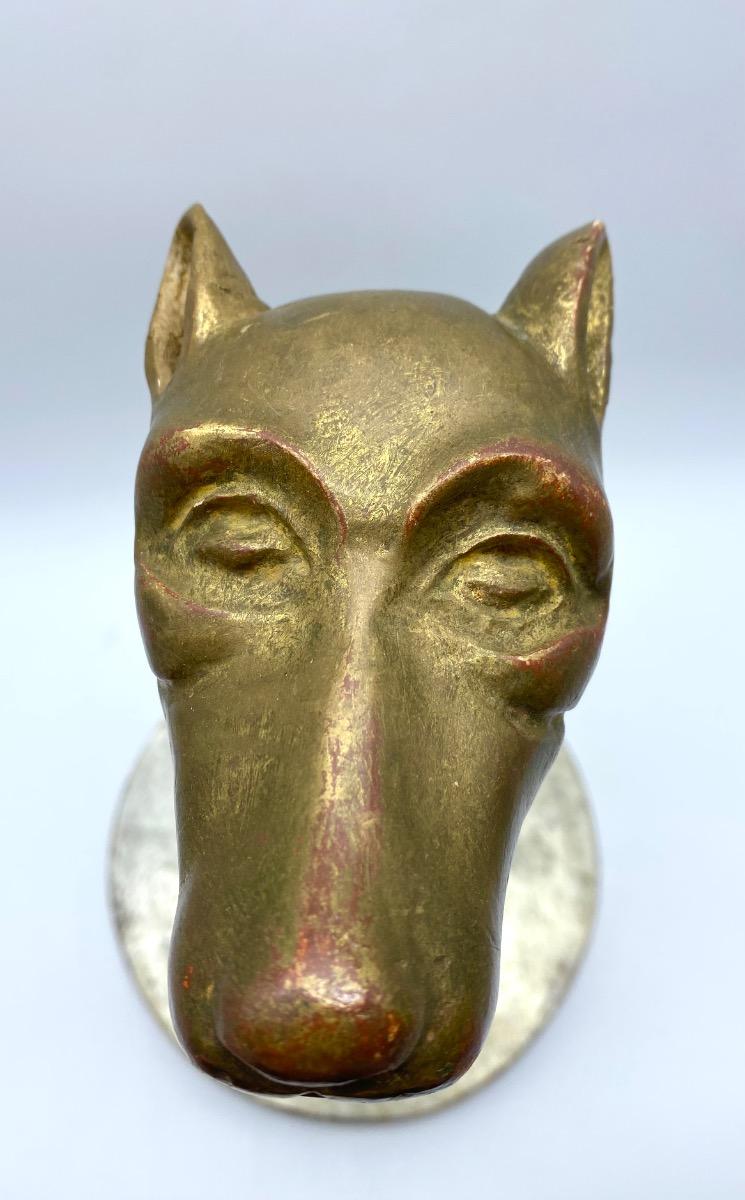 Italian giltwood carved statue of a greyhound or whippet 