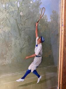 Four Marco Ceri Edwardian tennis oil paintings on copper 