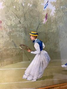 Four Marco Ceri Edwardian tennis oil paintings on copper 