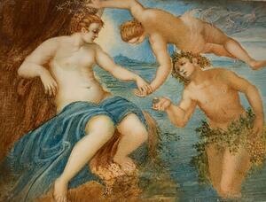 Antique miniature painting after Tintoretto by Pimpinelli 