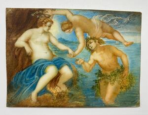 Antique miniature painting after Tintoretto by Pimpinelli 