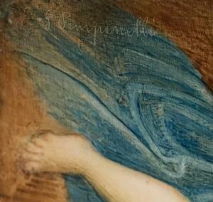 Antique miniature painting after Tintoretto by Pimpinelli 