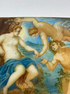 Antique miniature painting after Tintoretto by Pimpinelli 