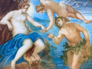 Antique miniature painting after Tintoretto by Pimpinelli 