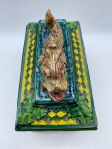 Zulimo Aretini antique majolica Renaissance style casket 