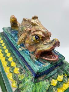 Zulimo Aretini antique majolica Renaissance style casket 
