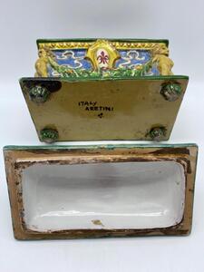 Zulimo Aretini antique majolica Renaissance style casket 