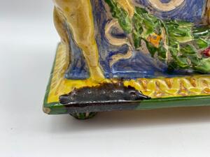 Zulimo Aretini antique majolica Renaissance style casket 