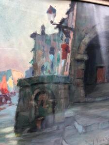 Villefranche s. Mer 1919 gouache Jules van de Leene 