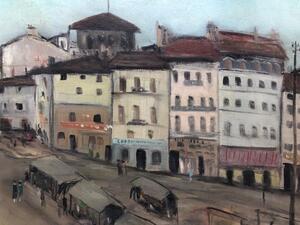 Louis Chapuy city view oil painting on board 