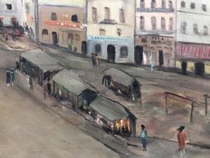 Louis Chapuy city view oil painting on board 