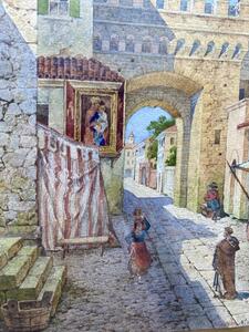N. Nabokoff watercolor South European city scene 1910 