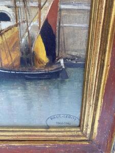 Paul Leroy oil painting harbor view 