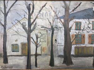 City square and street oil painting Piet Volckaert