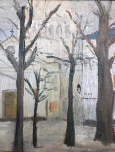 City square and street oil painting Piet Volckaert