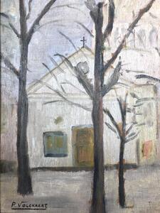 City square and street oil painting Piet Volckaert