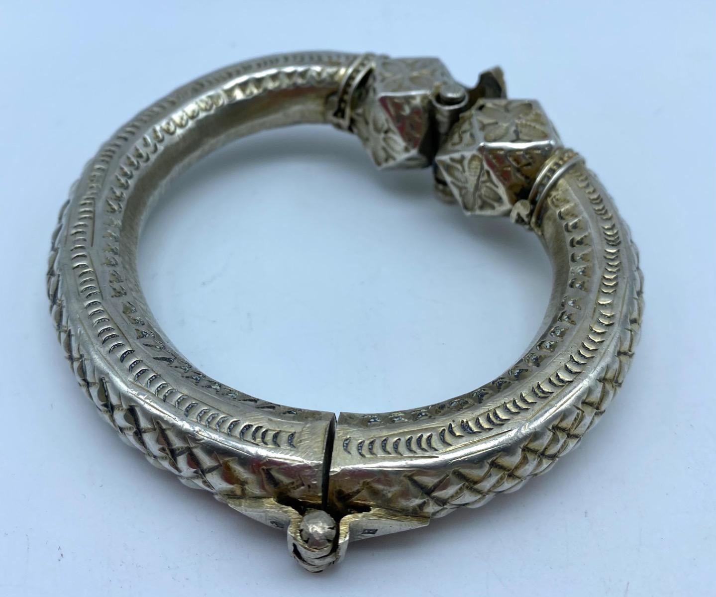 Pre 1946 solid silver Egyptian Bedouin bracelet anklet 