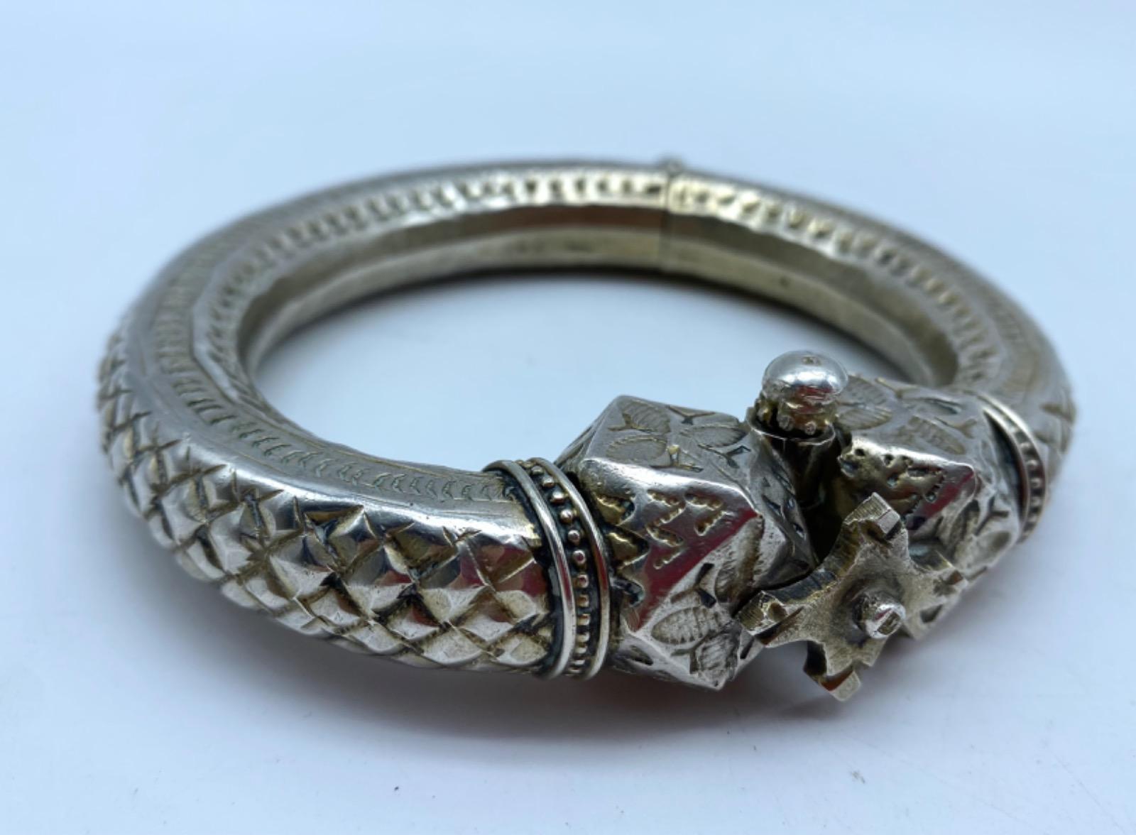 Pre 1946 solid silver Egyptian Bedouin bracelet anklet 