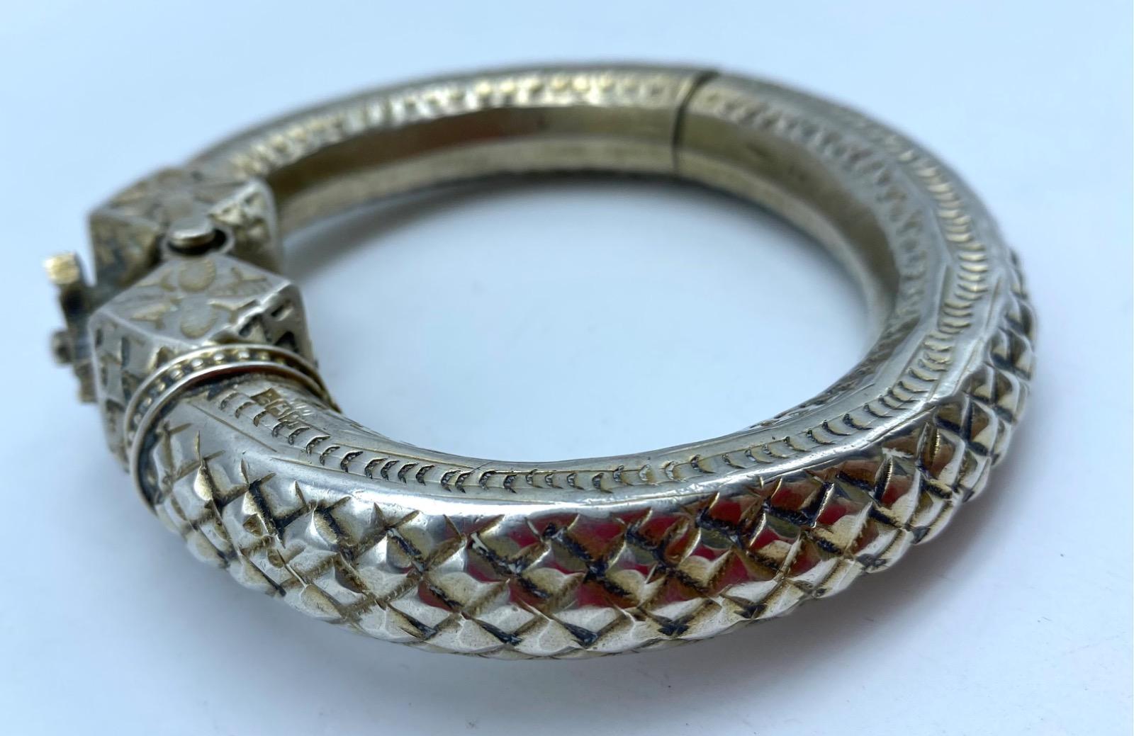 Pre 1946 solid silver Egyptian Bedouin bracelet anklet 