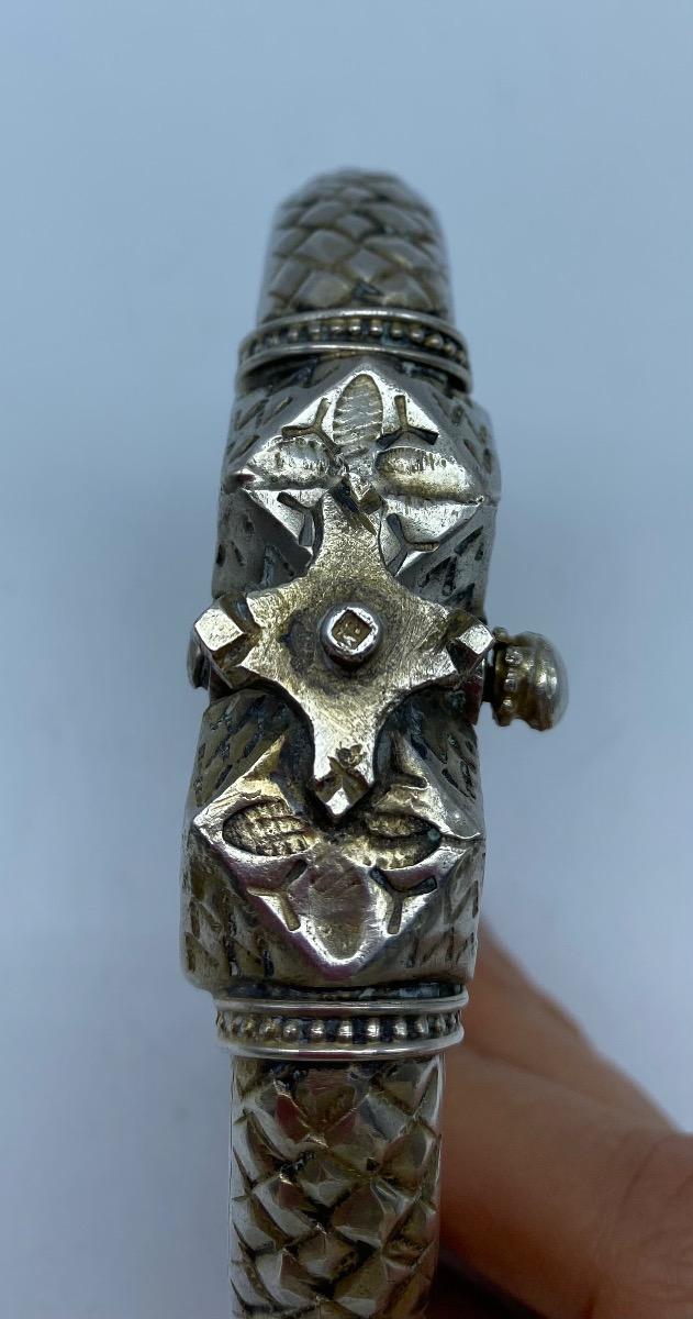 Pre 1946 solid silver Egyptian Bedouin bracelet anklet 