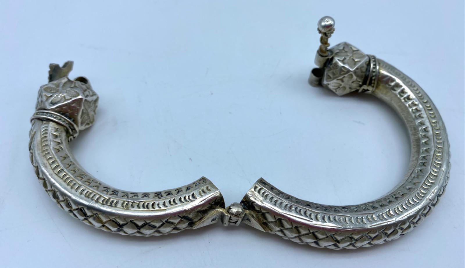 Pre 1946 solid silver Egyptian Bedouin bracelet anklet 