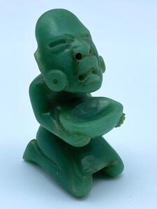 Pre-Columbian classic kneeling Tabasco Olmec jade figure 