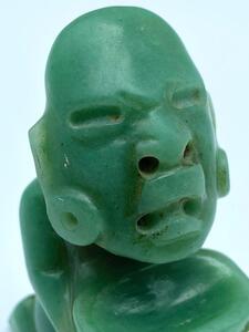 Pre-Columbian classic kneeling Tabasco Olmec jade figure 