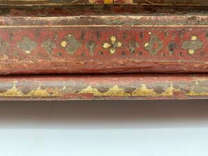 Rare 17th century small Tibetan painted wooden chest 