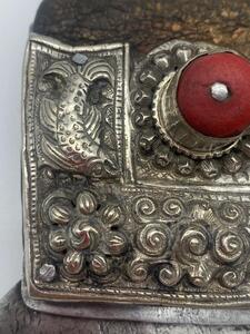 Large antique silver Tibetan flint pouch 