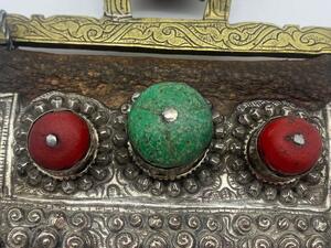 Large antique silver Tibetan flint pouch 