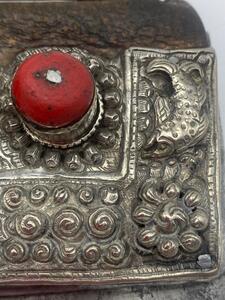 Large antique silver Tibetan flint pouch 
