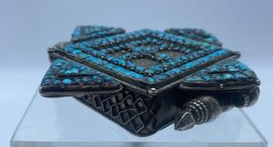 XIX century Tibetan mandala shaped silver Gau 
