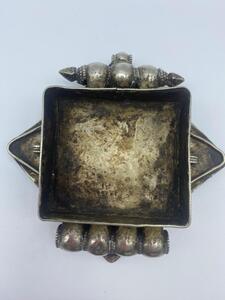XIX century Tibetan mandala shaped silver Gau 
