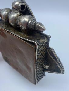 XIX century Tibetan mandala shaped silver Gau 