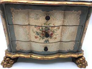 Rare antique Venetian miniature dresser on clawfeet 
