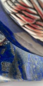 Lapis Lazali silver carving of a duck with base 