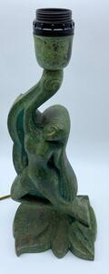 Art Deco bronze patinated Siren table lamp