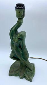 Art Deco bronze patinated Siren table lamp