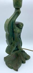 Art Deco bronze patinated Siren table lamp