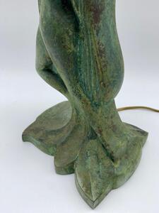 Art Deco bronze patinated Siren table lamp