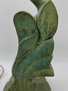 Art Deco bronze patinated Siren table lamp