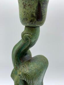 Art Deco bronze patinated Siren table lamp