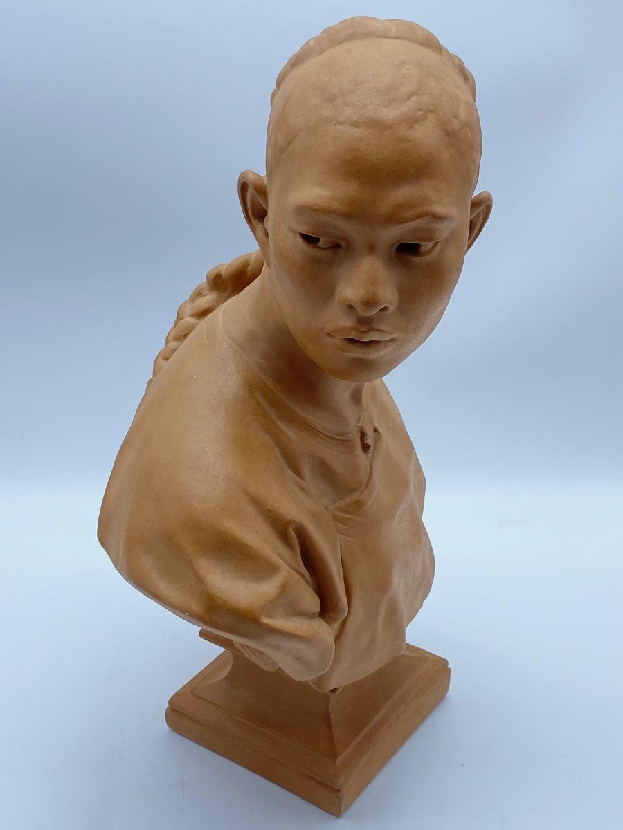 Sculpture bust Musée du Louvre Le Chinois plaster terracotta Jean-Baptiste Carpeaux 1872