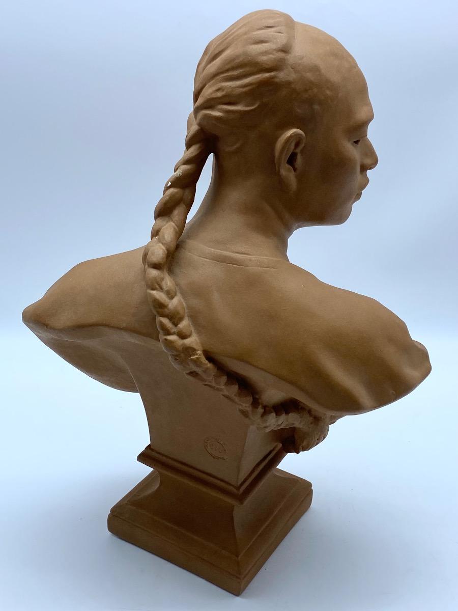 Sculpture bust Musée du Louvre Le Chinois plaster terracotta Jean-Baptiste Carpeaux 1872